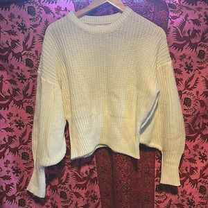 White Sweater with Flared Arms